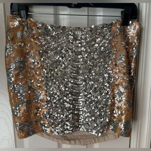 Haute Hippie Sequins Low Waisted Mini Skirt, SMALL
